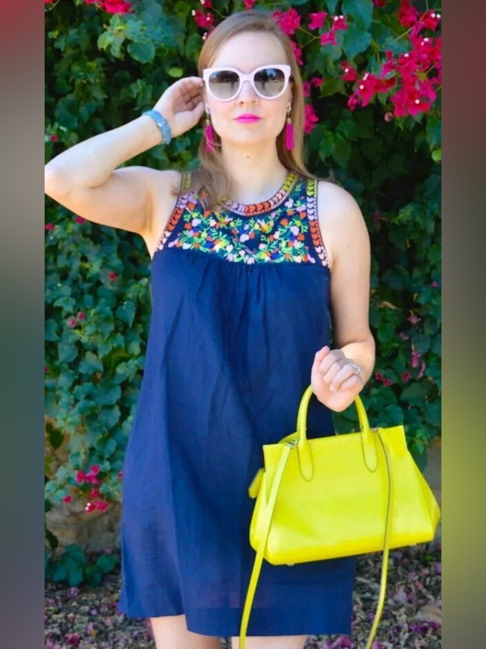 J.Crew | Blue A-line Short floral Embroidered sleeveless Dress | Size 2